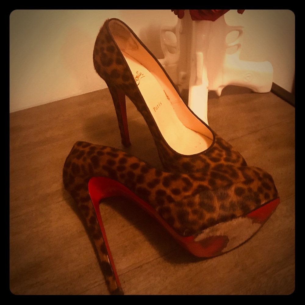 Christian Louboutin pony hair pumps